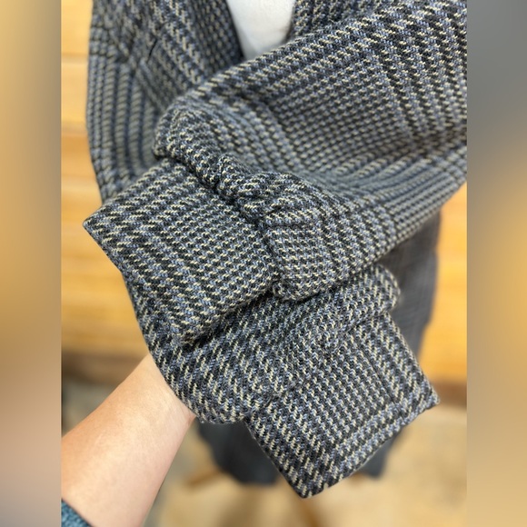 VTG Latte by Coffee Shop Glen Check Wool Blend Jacket Coat Statement Overcoat Sm - Picture 13 of 16